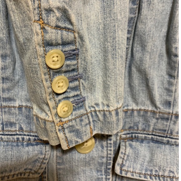 VTG Lauren Jeans Co. Ralph Lauren cotton denim blazer Jacket PM boho cottagecore - Picture 5 of 10